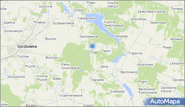 mapa Niwy, Niwy gmina Łęki Szlacheckie na mapie Targeo